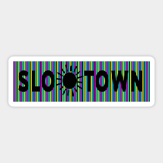 SLO TOWN with a sun Sticker by TheJadeCat